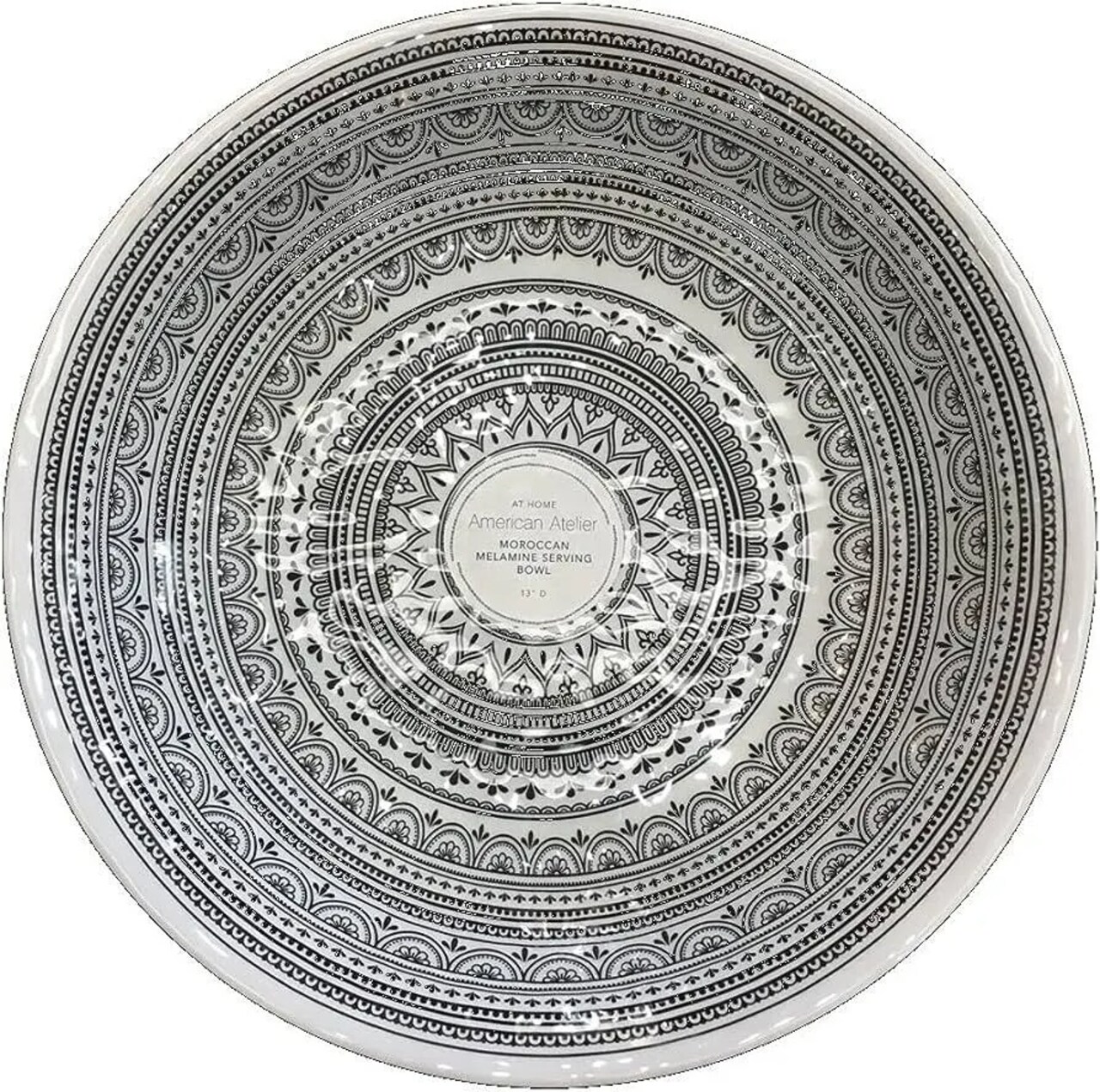 American Atelier Melamine Cereal Bowls Set Of 4 Moroccan Black/White Design